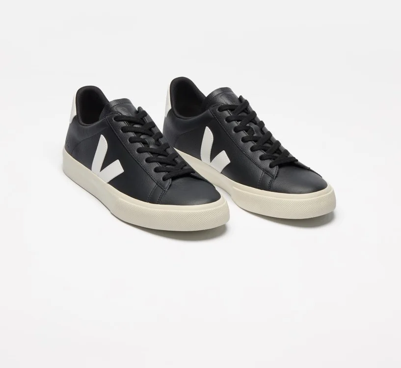 Tênis VEJA Masculino Campo Couro Preto Branco VEJA - VERT Oficial 2