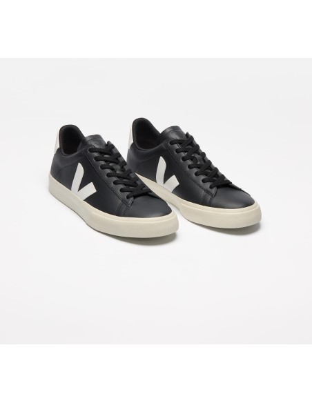 Tênis VEJA Masculino Campo Couro Preto Branco VEJA - VERT Oficial