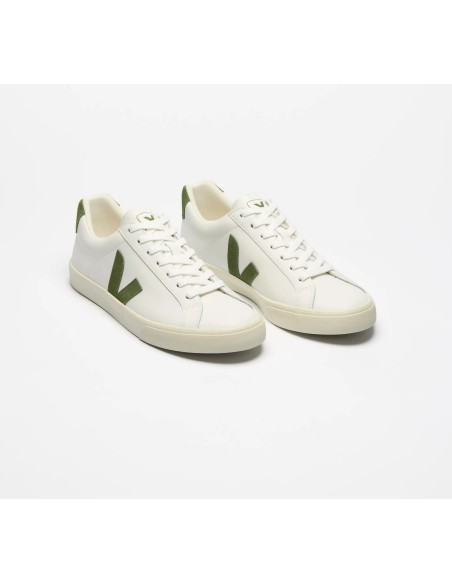 Tênis VEJA Masculino Esplar couro branco e verde - VERT
