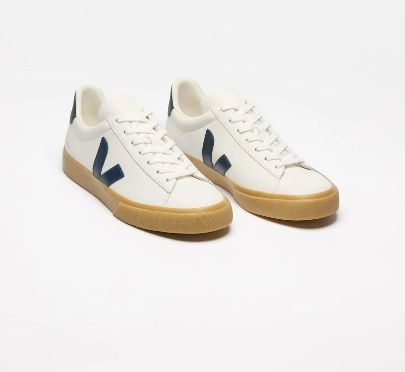 Tênis VEJA Feminino Campo couro branco e azul VEJA - VERT 2