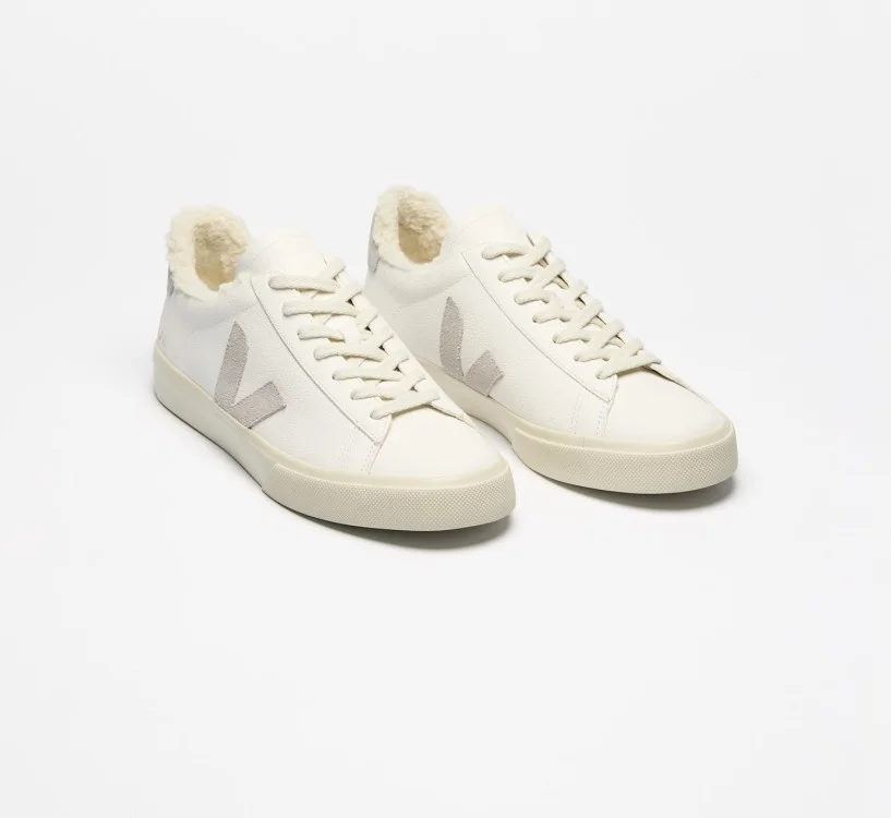 Tênis VEJA Feminino Campo couro branco e cinza VEJA - VERT 2