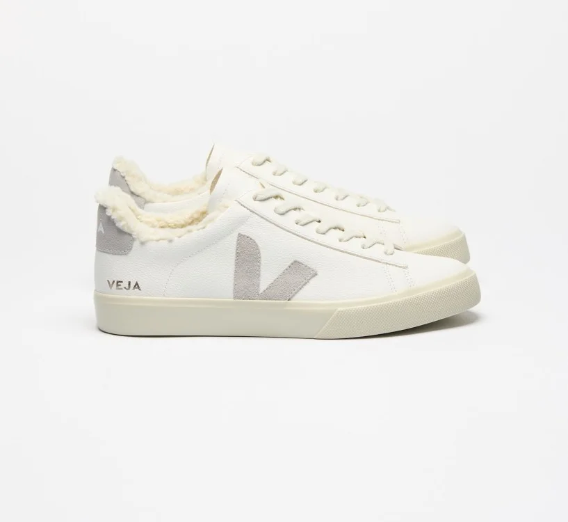 Tênis VEJA Feminino Campo couro branco e cinza VEJA - VERT