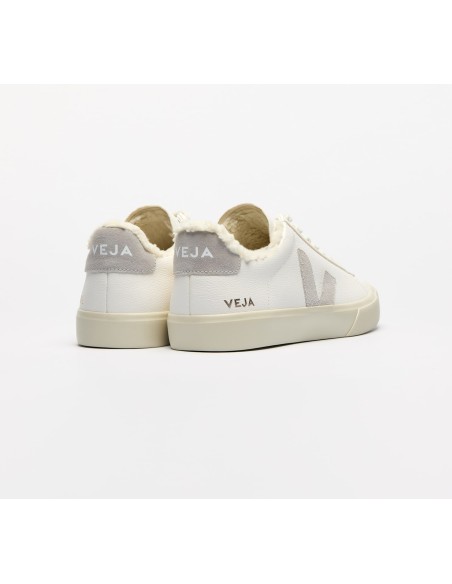 Tênis VEJA Feminino Campo couro branco e cinza VEJA - VERT