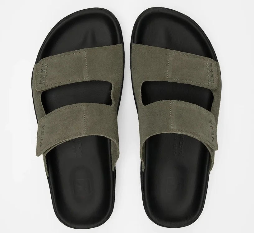 Sandália VEJA Feminino Etna Suede Kaki Preto VEJA - VERT Oficial 2