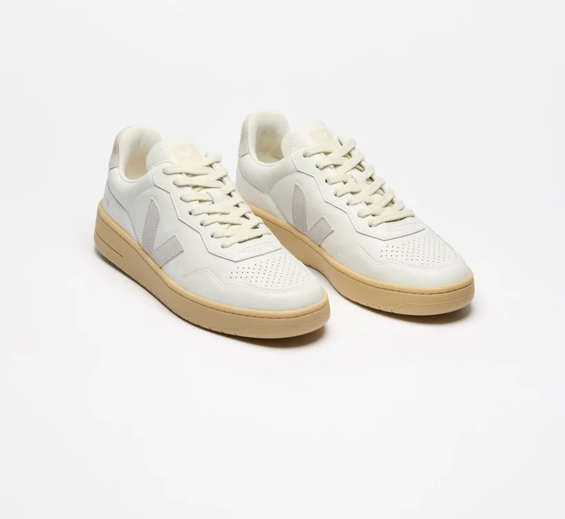 Tênis VEJA Masculino V-90 Couro Branco e Cinza - VERT Oficial 2