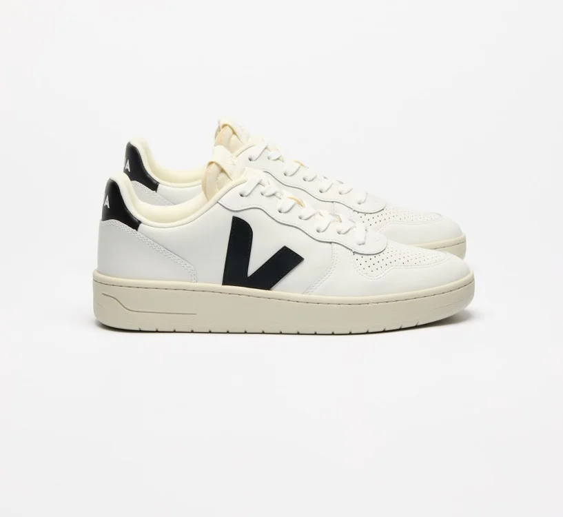 Tênis VEJA Feminino V-10 Prime branco e preto - VERT Oficial