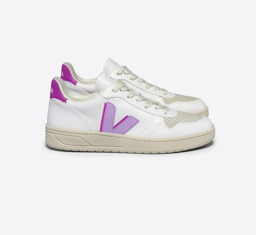 Tênis VEJA Unissex V-10 Cwl Branco Orchid Ultraviolet VERT Oficial