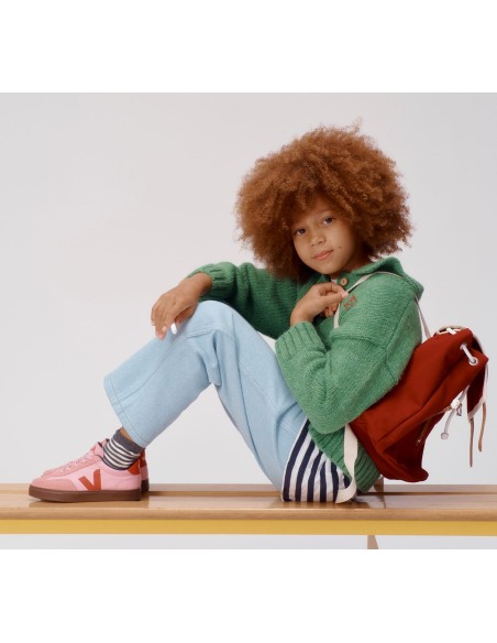 Tênis VEJA Volley infantil júnior rosa e vermelho VEJA - VERT Oficial