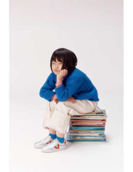 Tênis VEJA Volley infantil júnior prata e vermelho VEJA - VERT Oficial