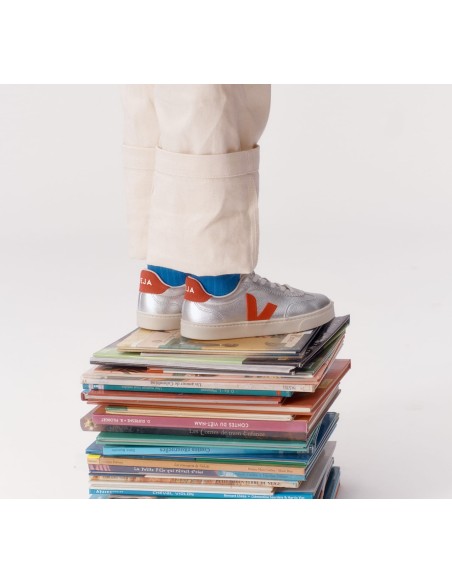 Tênis VEJA Volley infantil mini prata e vermelho VEJA - VERT Oficial