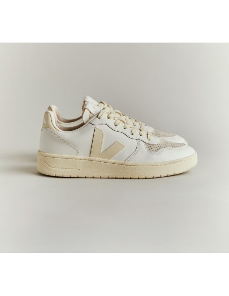 Tênis VEJA Feminino V-10 Couro Calcaire Puro VEJA - VERT Oficial