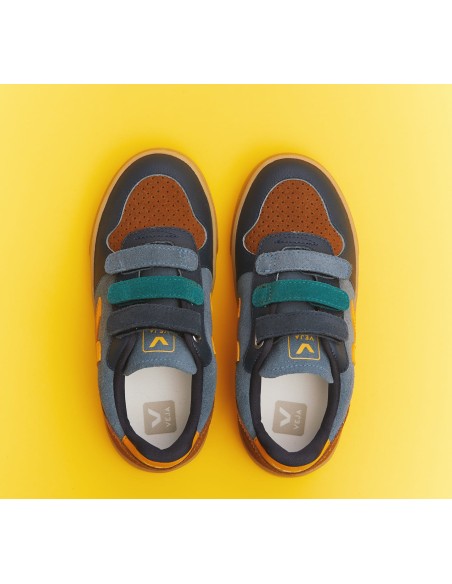 Tênis VEJA V-10 infantil mini camurça california e marrom VERT Oficial