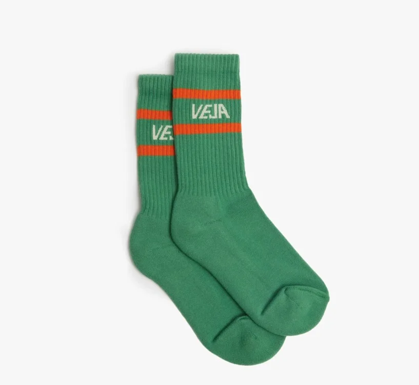 Meia VEJA Iconic Verde Branco Laranja | Acessórios VEJA