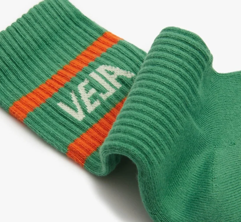 Meia VEJA Iconic Verde Branco Laranja | Acessórios VEJA 2