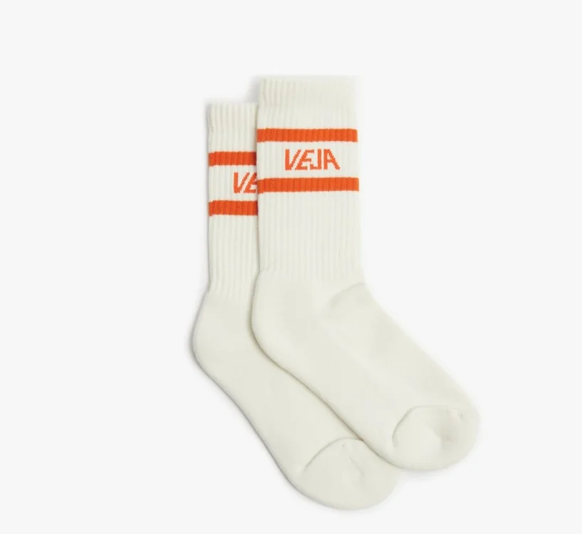 Meia VEJA Iconic Branco Laranja | Acessórios VEJA