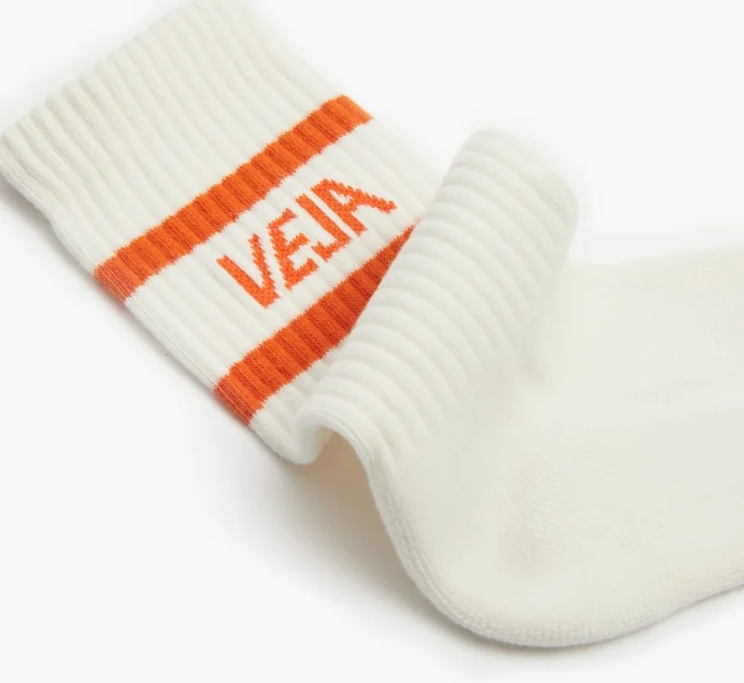 Meia VEJA Iconic Branco Laranja | Acessórios VEJA 2