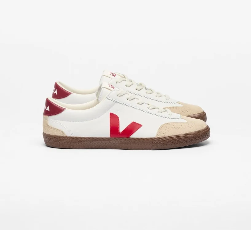 Tênis VEJA Masculino Volley Couro Branco Pekin Bark VEJA - VERT Oficial