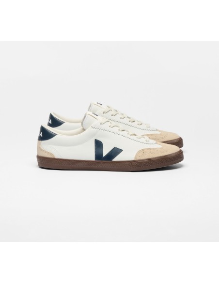 Tênis VEJA Masculino Volley Couro Branco Nautico Bark VEJA - VERT Oficial