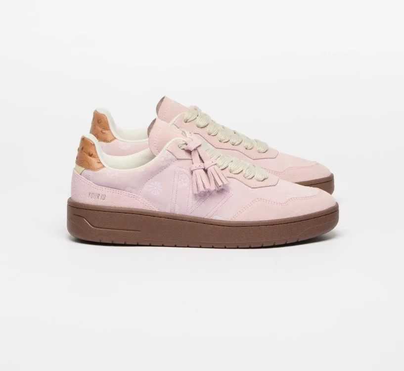 Tênis VEJA x YOUR ID Unissex V-90 camurça rosa VEJA - VERT