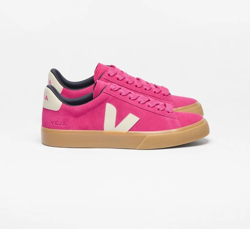 Tênis VEJA VERT Masculino Campo Bold Camurça Rosa Pink