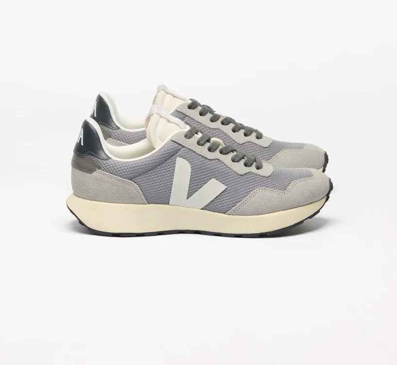Tênis VEJA VERT Masculino Paulistana Tecido Alveomesh Cinza Natural