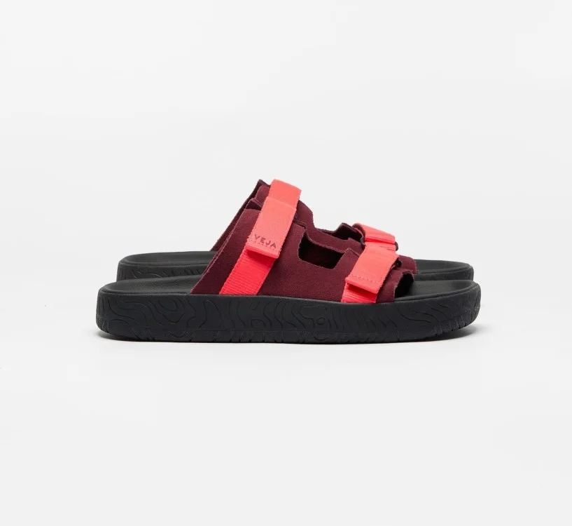 Tênis VEJA VERT Feminino Arpoador Camurça Amarante Rosa Fluo Preto