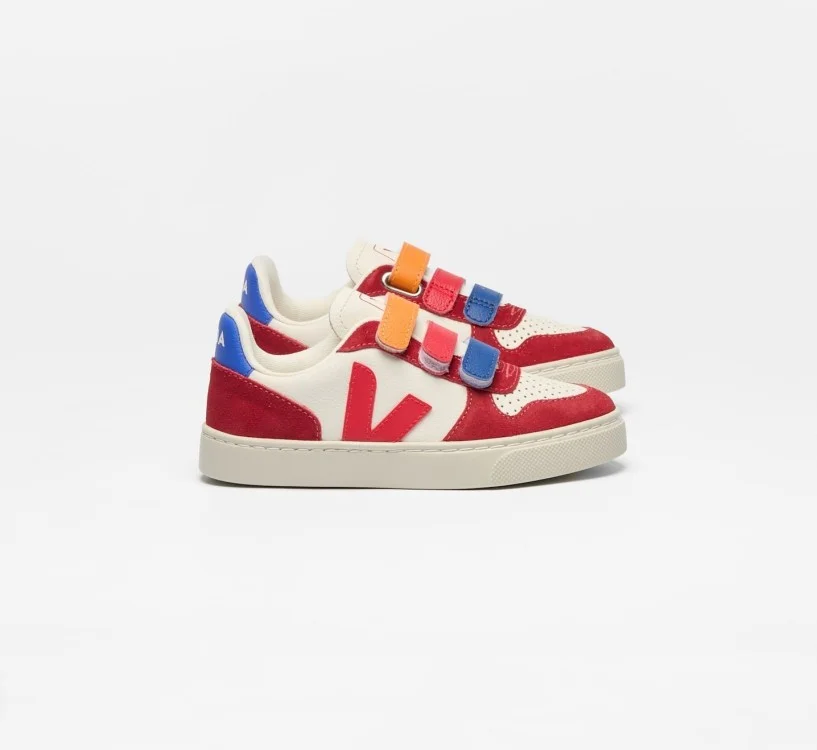 Tênis VEJA VERT Infantil V-10 Kid Couro Vermelho