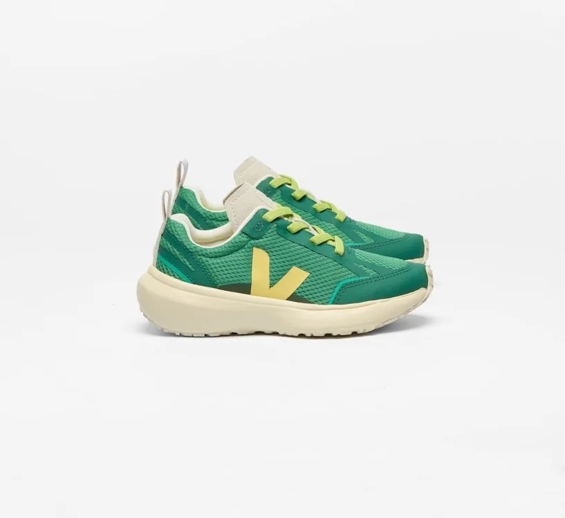 Tênis VEJA VERT Infantil Canary Kid Alveomesh Verde Amarelo