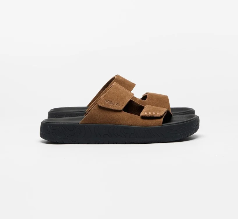 Sandália VEJA VERT Masculina Etna Camurça Marrom Preto