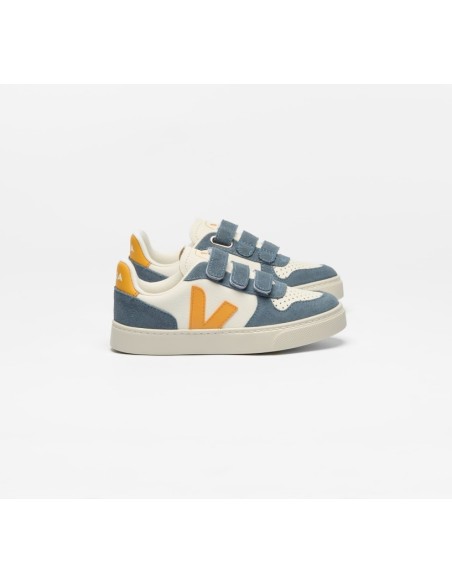 Tênis VEJA VERT Infantil V-10 Kid Couro Branco Ouro California