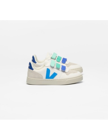 Tênis VEJA VERT Infantil V-10 Junior Couro Branco Azul