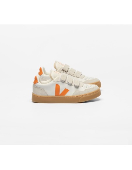 Tênis VEJA VERT Infantil V-90 Junior Couro Branco Fury Natural
