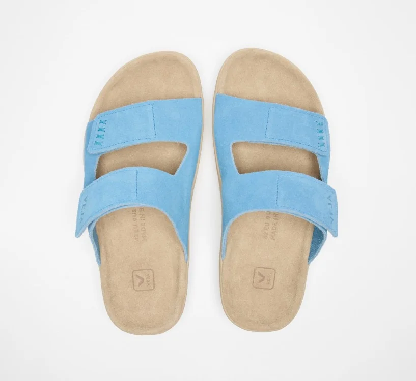 Sandália VEJA VERT Feminina Etna Camurça Aqua Almond 2