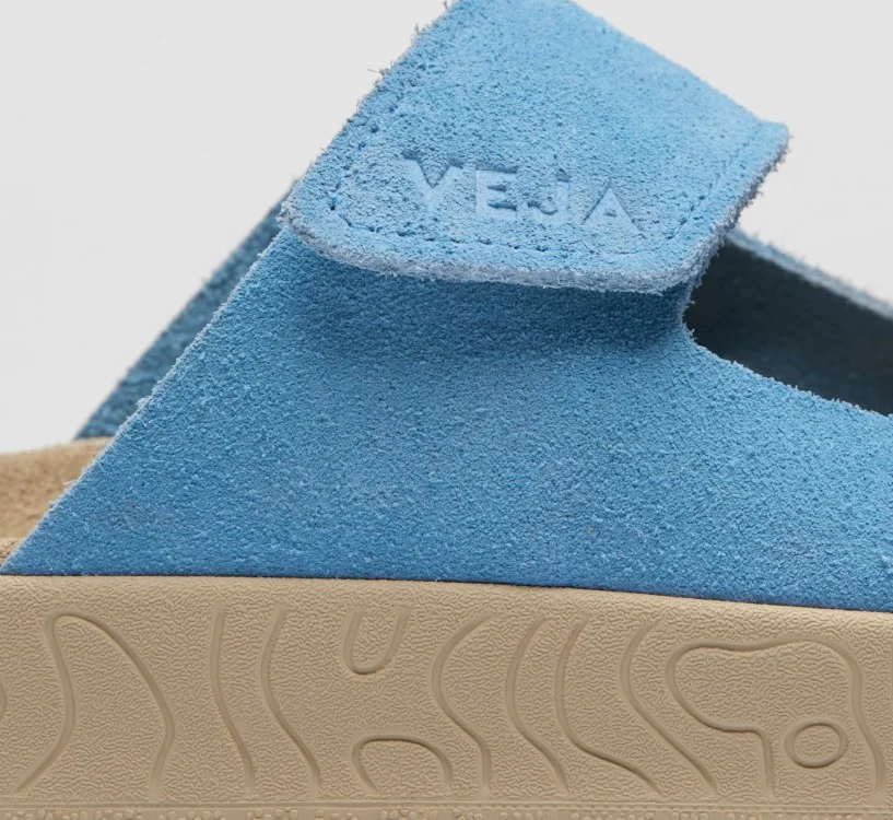 Sandália VEJA VERT Feminina Etna Camurça Aqua Almond 2