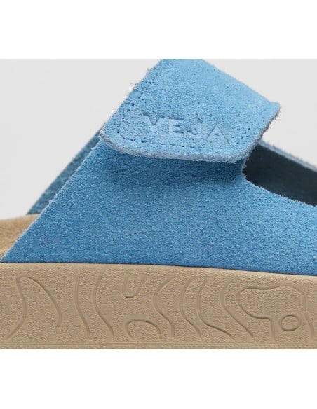 Sandália VEJA VERT Feminina Etna Camurça Aqua Almond