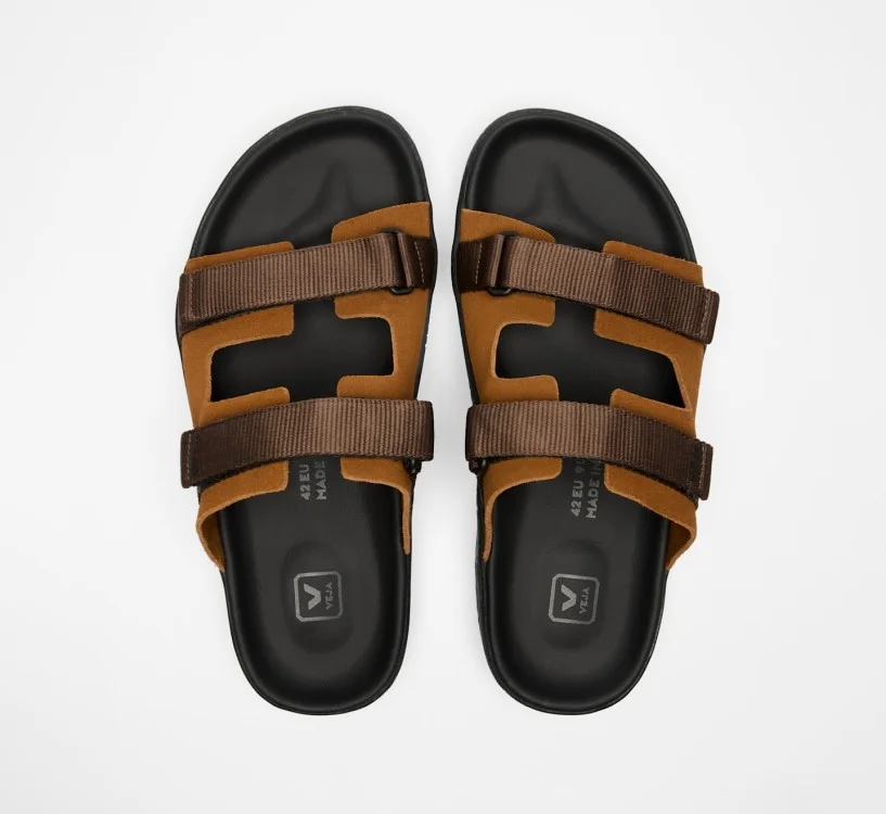 Sandália VEJA VERT Feminina Arpoardor Camurça Cognac Preto 2