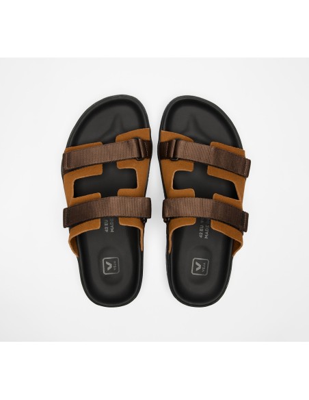 Sandália VEJA VERT Feminina Arpoardor Camurça Cognac Preto