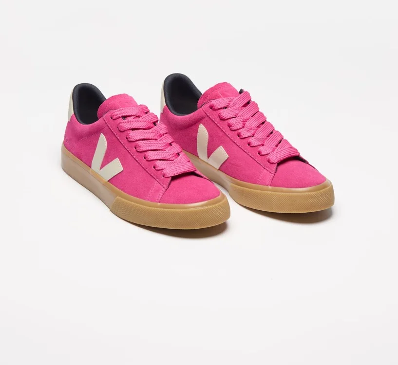 Tênis VEJA VERT Masculino Campo Bold Camurça Rosa Pink 2