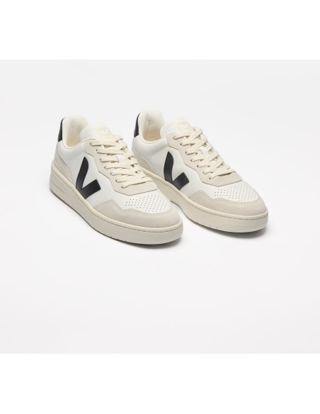 Tênis VEJA VERT Feminino V-90 Couro Branco Preto