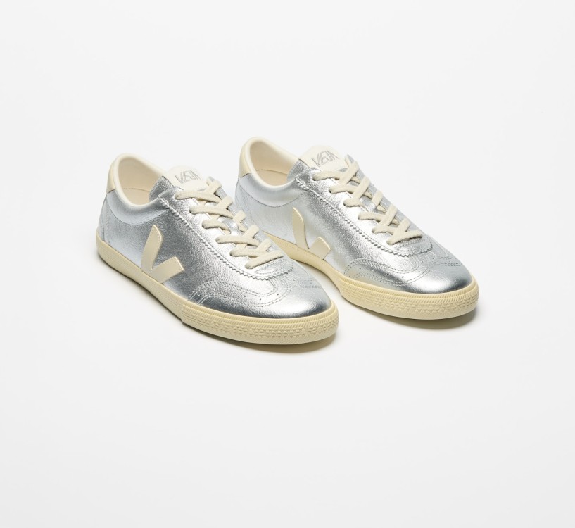 Tênis VEJA VERT Masculino Volley Couro Prata 2