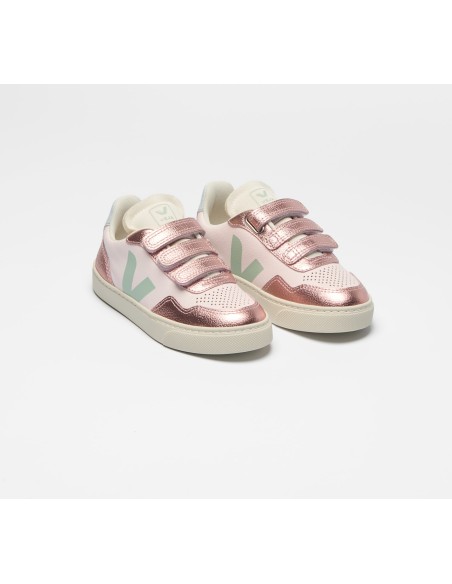Tênis VEJA VERT Infantil V-90 Kid Couro Bonpoint Lassi Sun Nacre