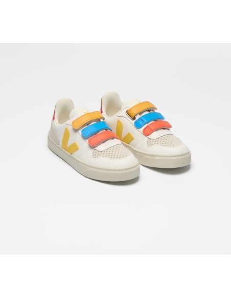 Tênis VEJA VERT Infantil V-10 Kid Couro Branco Tonic