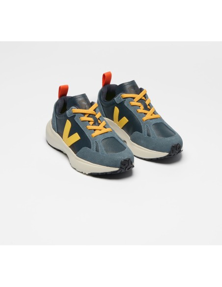 Tênis VEJA VERT Infantil Canary Kid Couro Azul