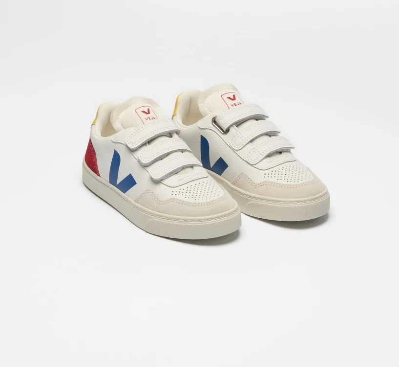 Tênis VEJA VERT Infantil V-90 Kid Couro Branco Indigo Pepper 2