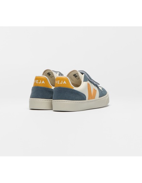 Tênis VEJA VERT Infantil V-10 Kid Couro Branco Ouro California