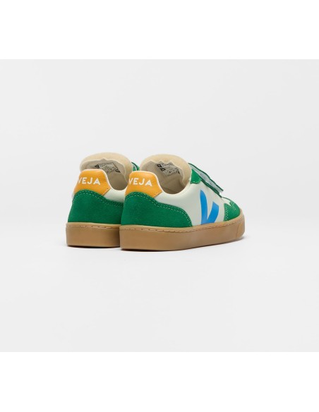 Tênis VEJA VERT Infantil V-90 Junior Couro Jade Egee Emeraude Natural