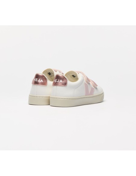 Tênis VEJA VERT Infantil Esplar Couro Branco Petale Nacre