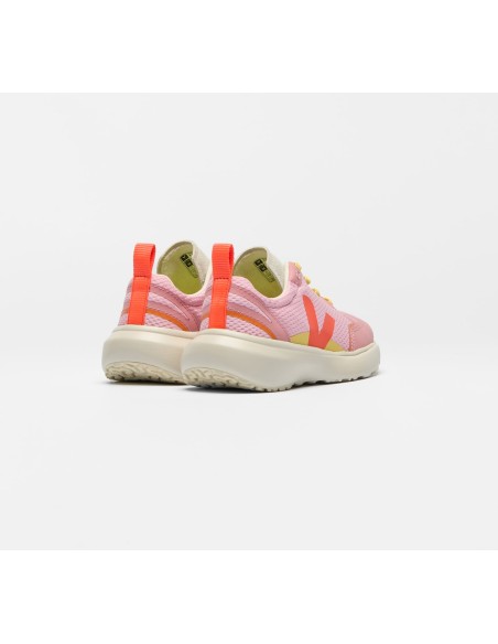 Tênis VEJA VERT Infantil Canary Alveomesh Rosa Laranja
