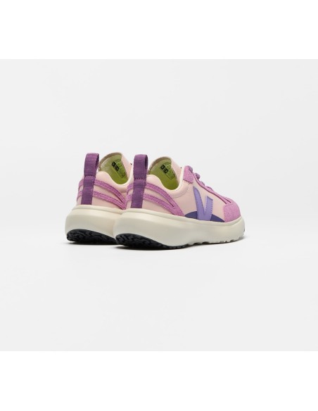 Tênis VEJA VERT Infantil Canary Couro Rosa Roxo