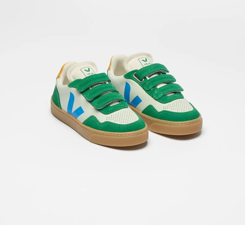 Tênis VEJA VERT Infantil V-90 Teen Couro Jade Egee Emeraude Natural 2